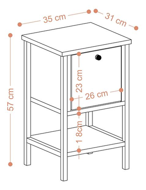  Příruční stolek Likova (bílá + černá)