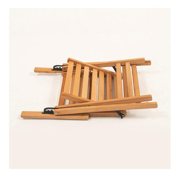 Souprava zahradního stolu a židlí Kikadu 2 (přírodní + krémová) (pro 2 osoby)