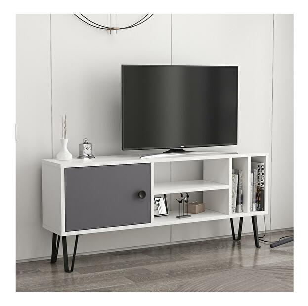  TV stolek/skříňka Simima 4 (bílá + antracit)