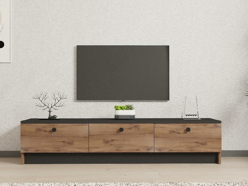  TV stolek/skříňka Vusato (černá + dub safírový)