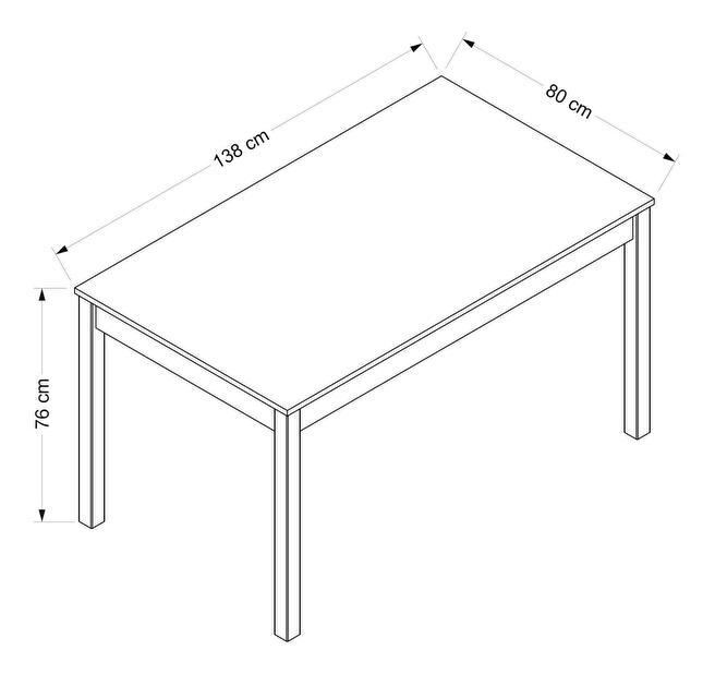 Jídelní stůl Sutopa 2 (bílá) (pro 4 osoby)