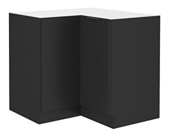 Dolní rohová kuchyňská skříňka Sobera 90x90 DN 2F BB (černá)