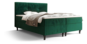 Manželská postel Boxspring 140 cm Lumba Comfort (olivová) (s matrací a úložným prostorem)