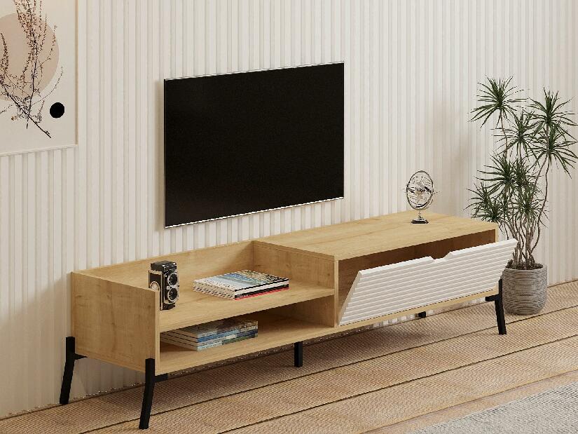  TV stolek/skříňka Momido (dub safírový + bílá)