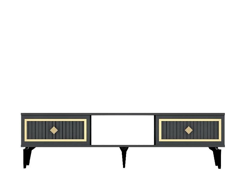  TV stolek/skříňka Kututa 2 (antracit + zlatá)
