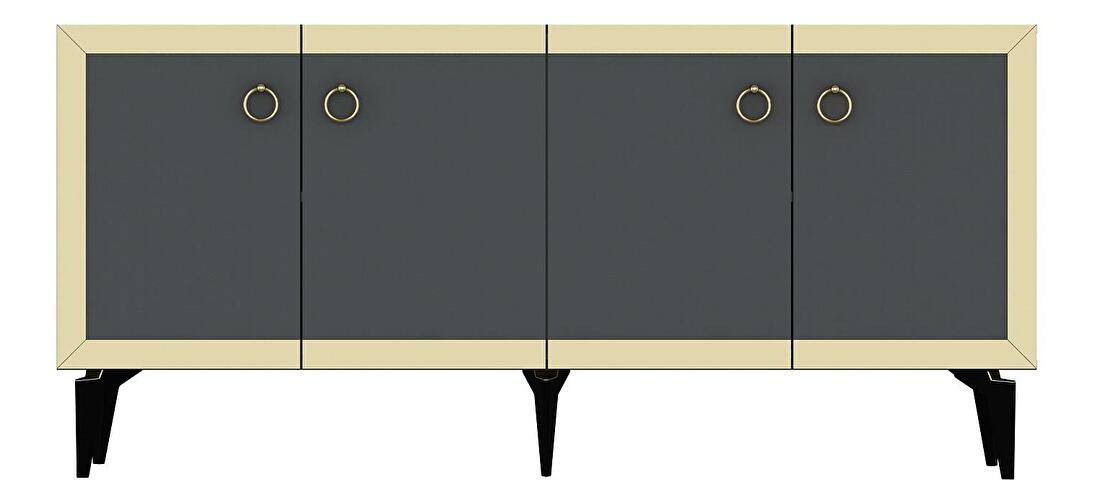 Konzolový stolek Muvuta 1 (antracit + zlatá)