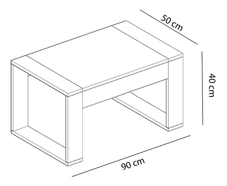  Konferenční stolek Dobumi 1 (dub + bílá)