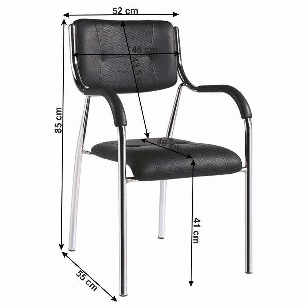 Set 4 ks. kancelářských židlí Ilha (černá) *výprodej