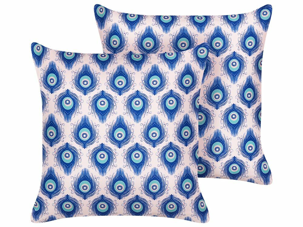 Sada 2 ozdobných polštářů 45 x 45 cm Cerina (modrá)
