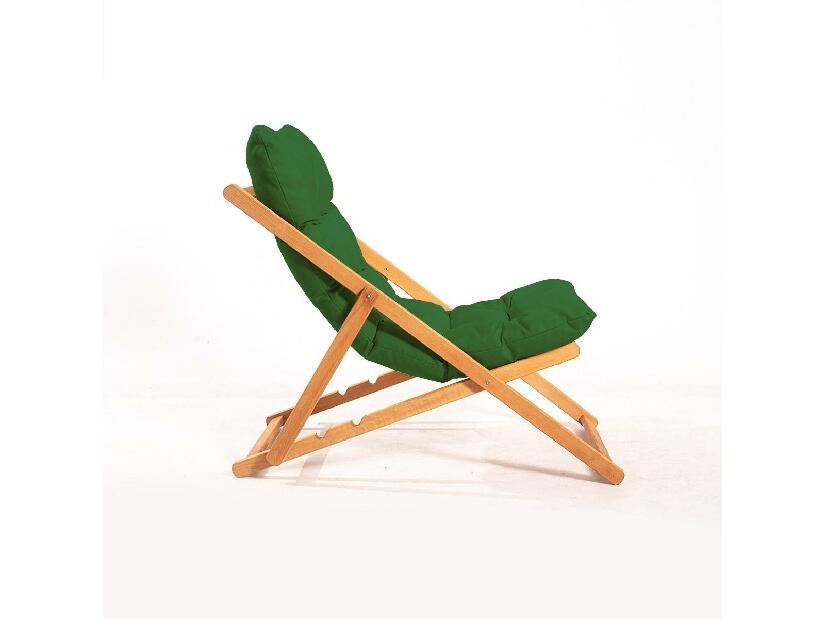 Souprava zahradního stolu a židlí Kikadu 5 (zelená + přírodní) (pro 2 osoby)