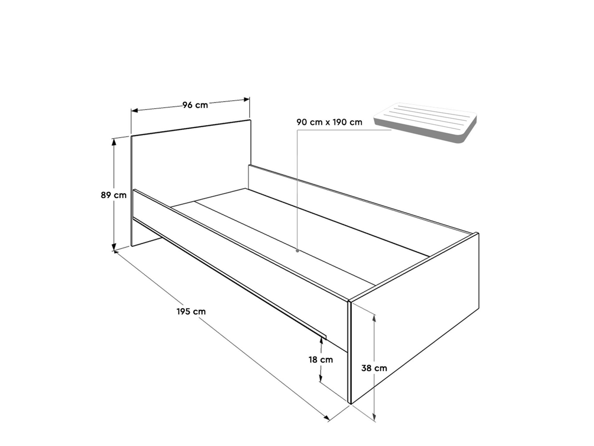 Jednolůžková postel 90 cm Krynalona 1 (s roštem) (bílá)