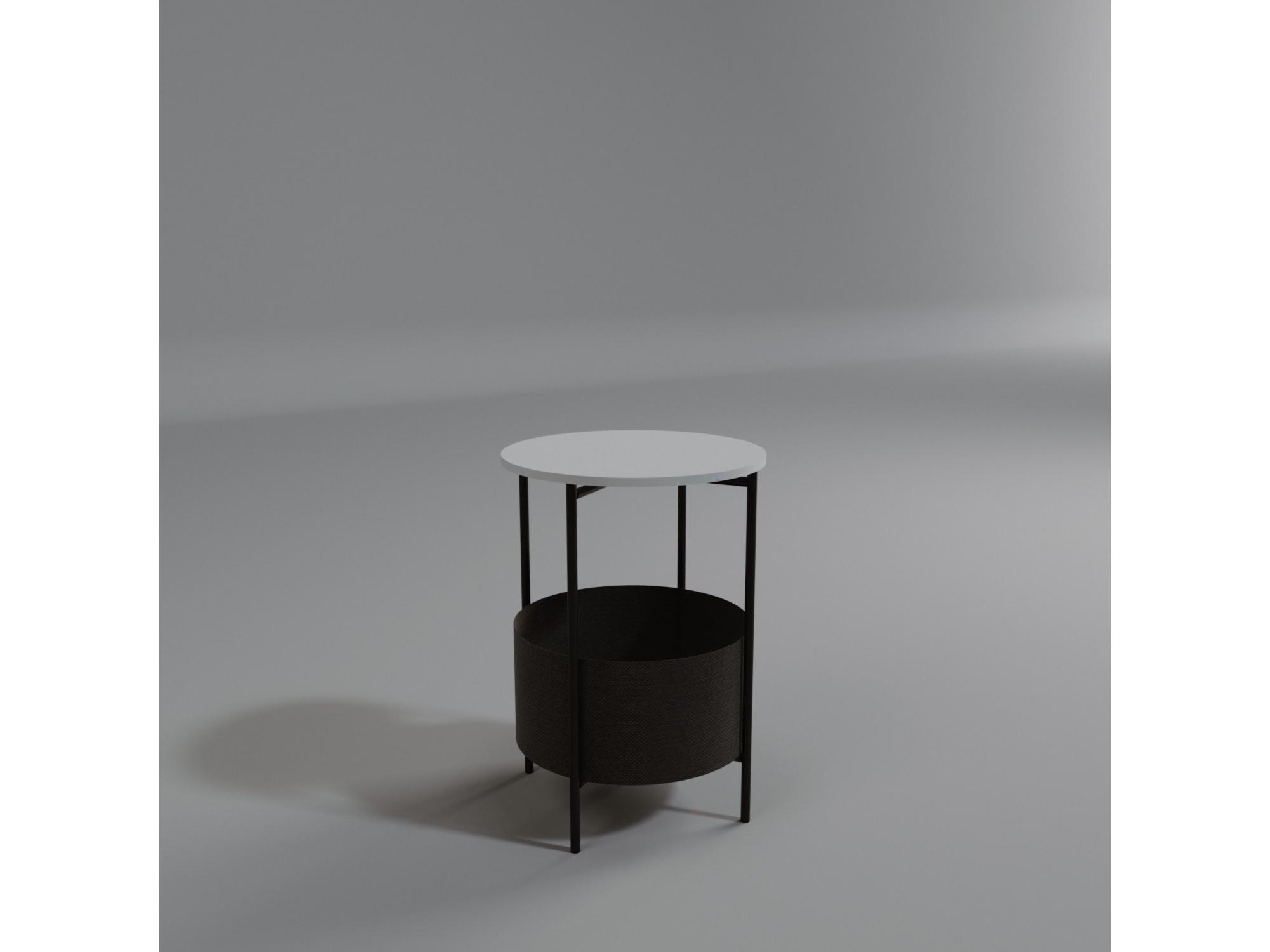  Příruční stolek Lonupi (bílá + černá)