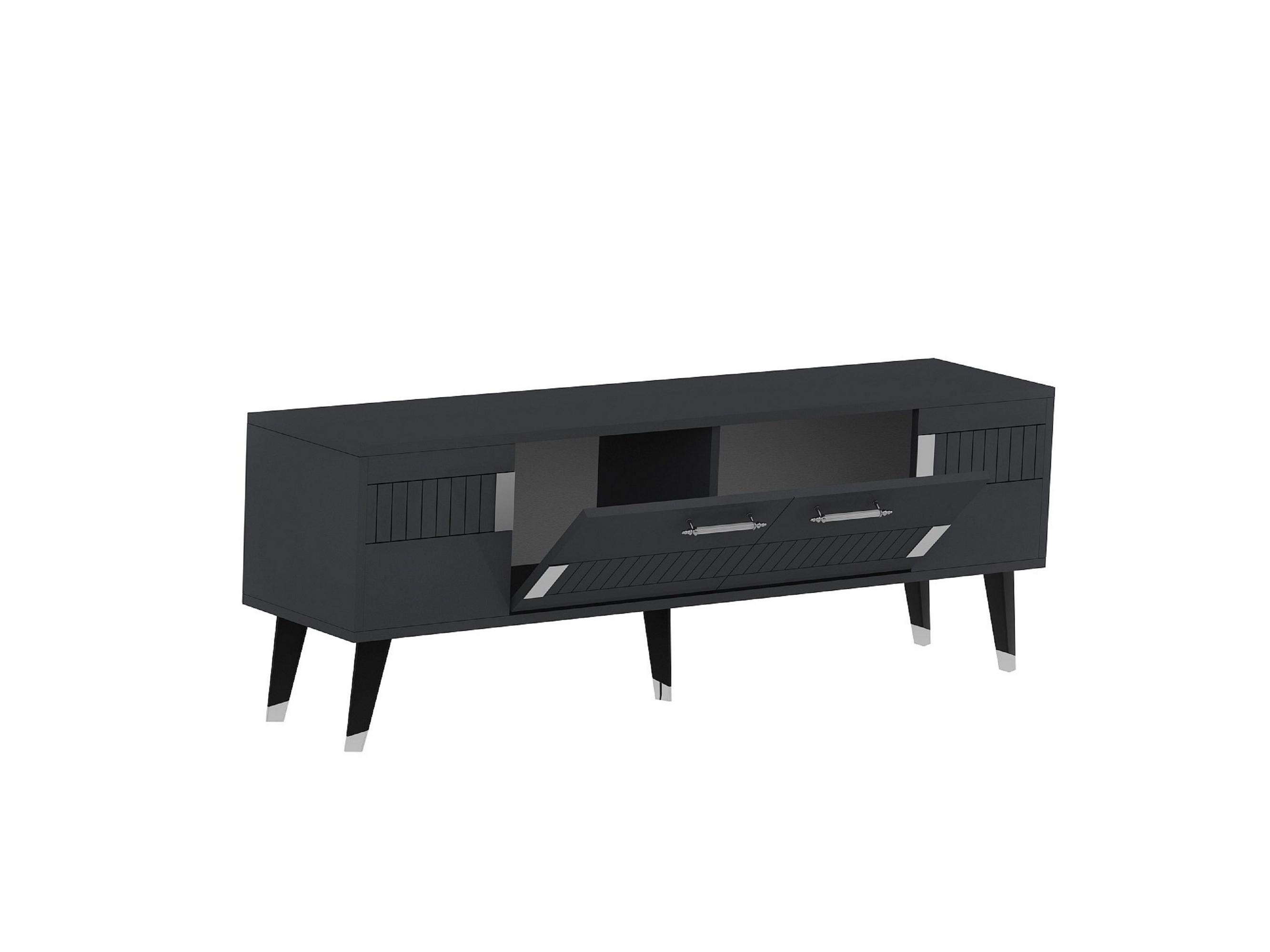  TV stolek/skříňka Lotoka 2 (antracit + stříbrná)