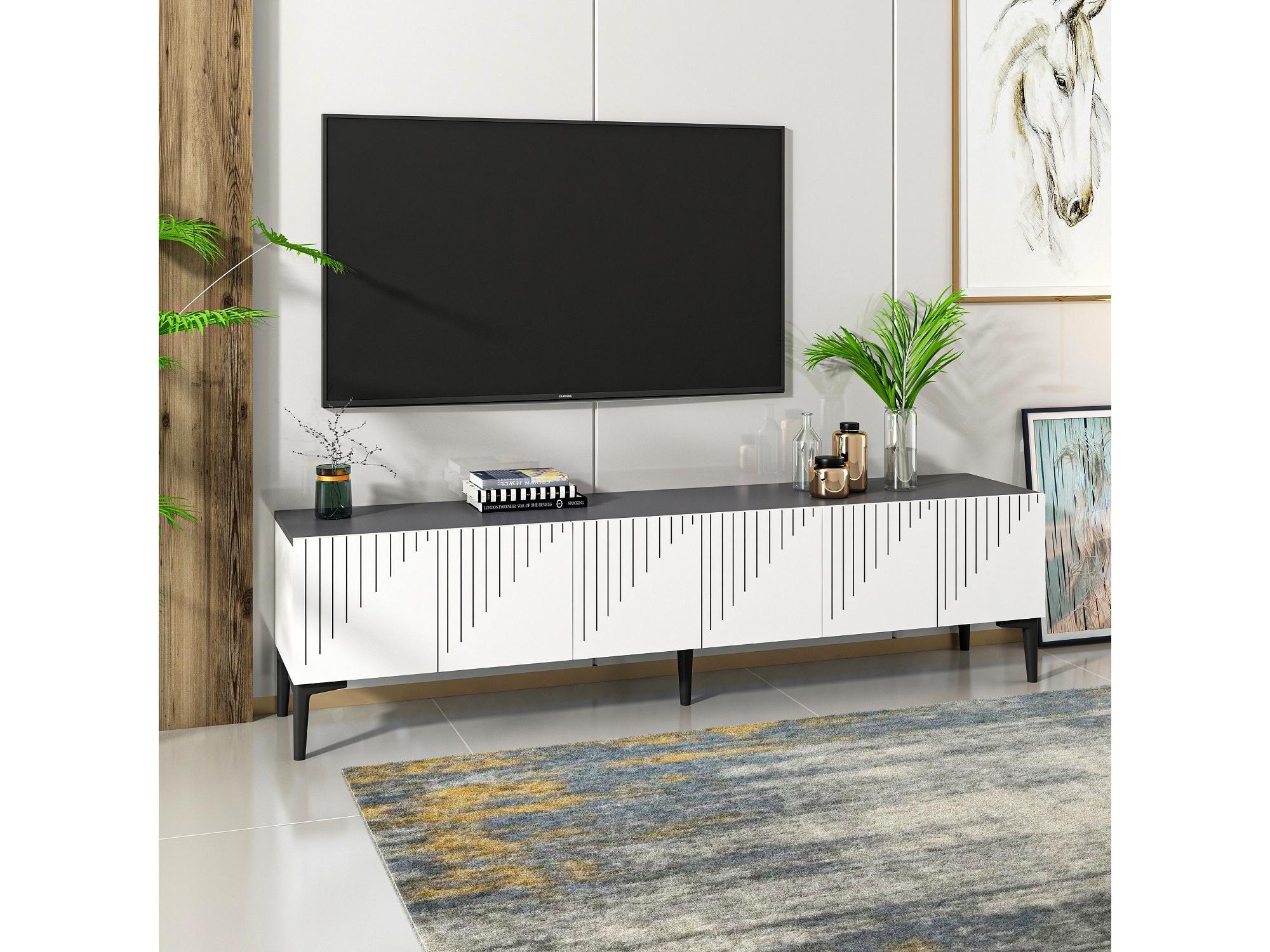  TV stolek/skříňka Kebati 3 (bílá + antracit)