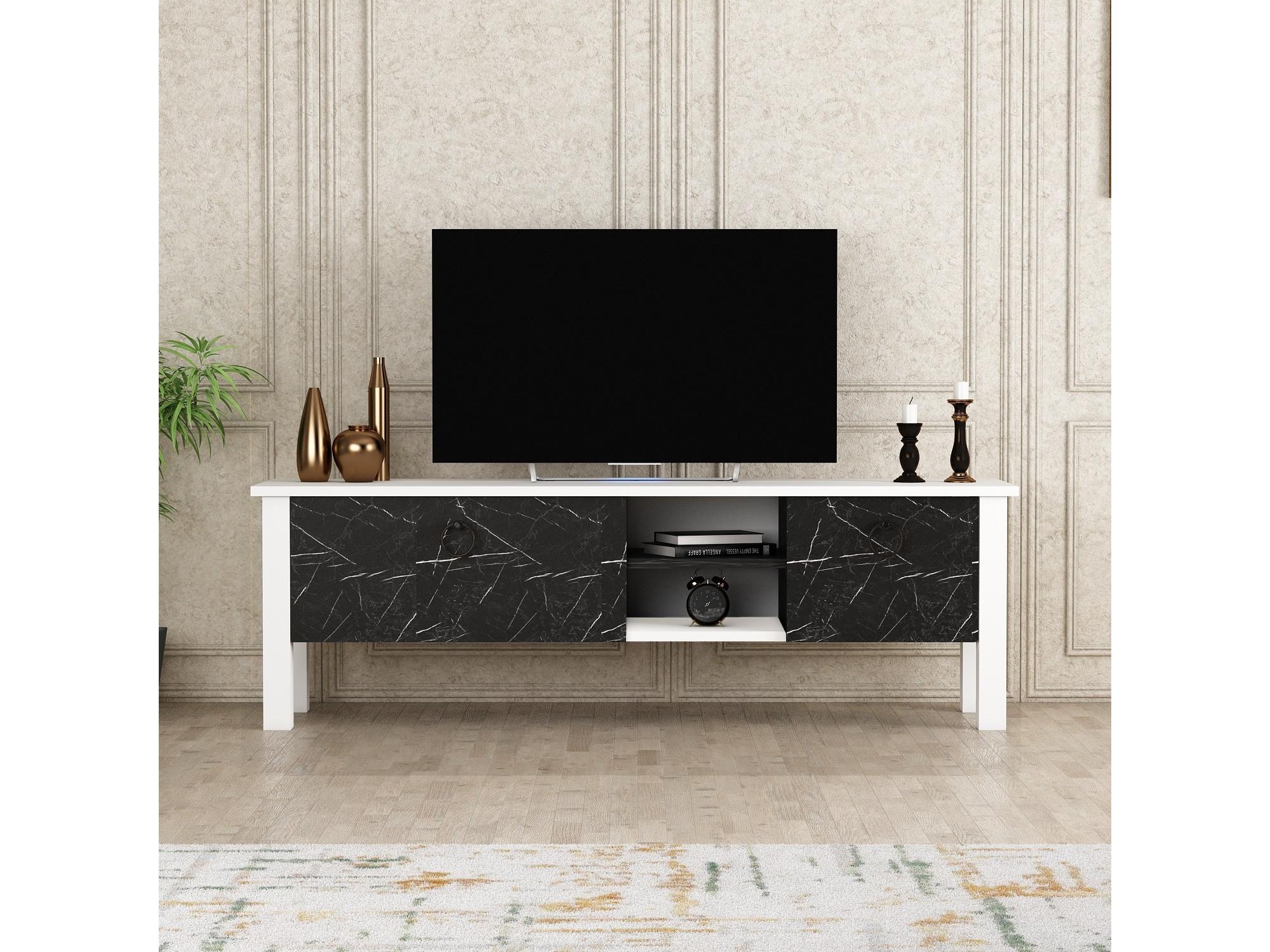  TV stolek/skříňka Tuteku 2 (bílá + černá)