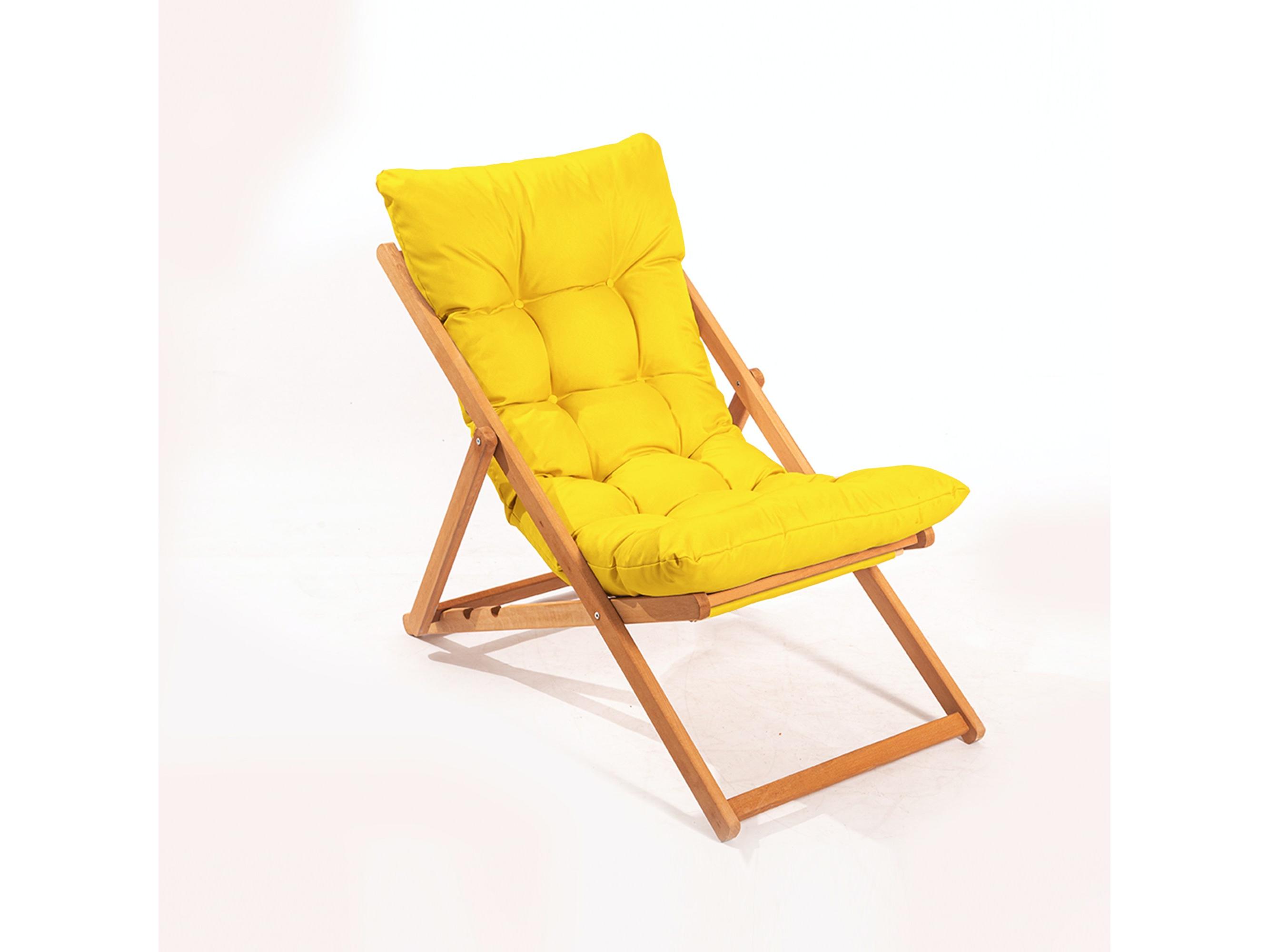 Souprava zahradního stolu a židlí Kikadu 5 (žlutá + přírodní) (pro 2 osoby)