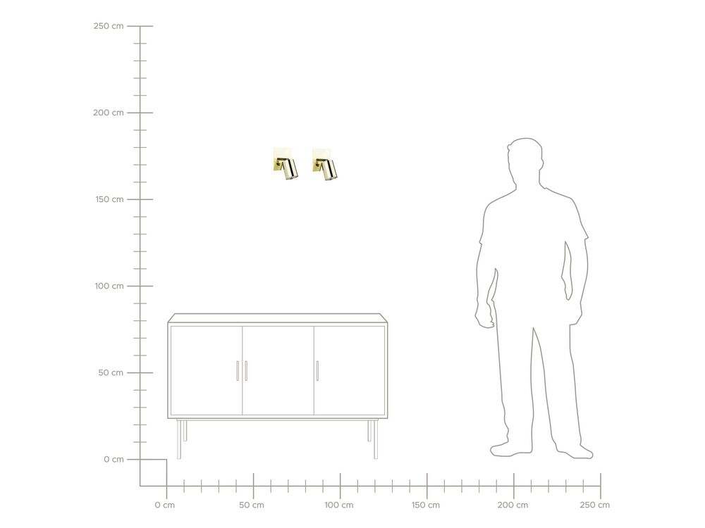 Set 2 ks nástěnného osvětlení Takashi (zlatá)