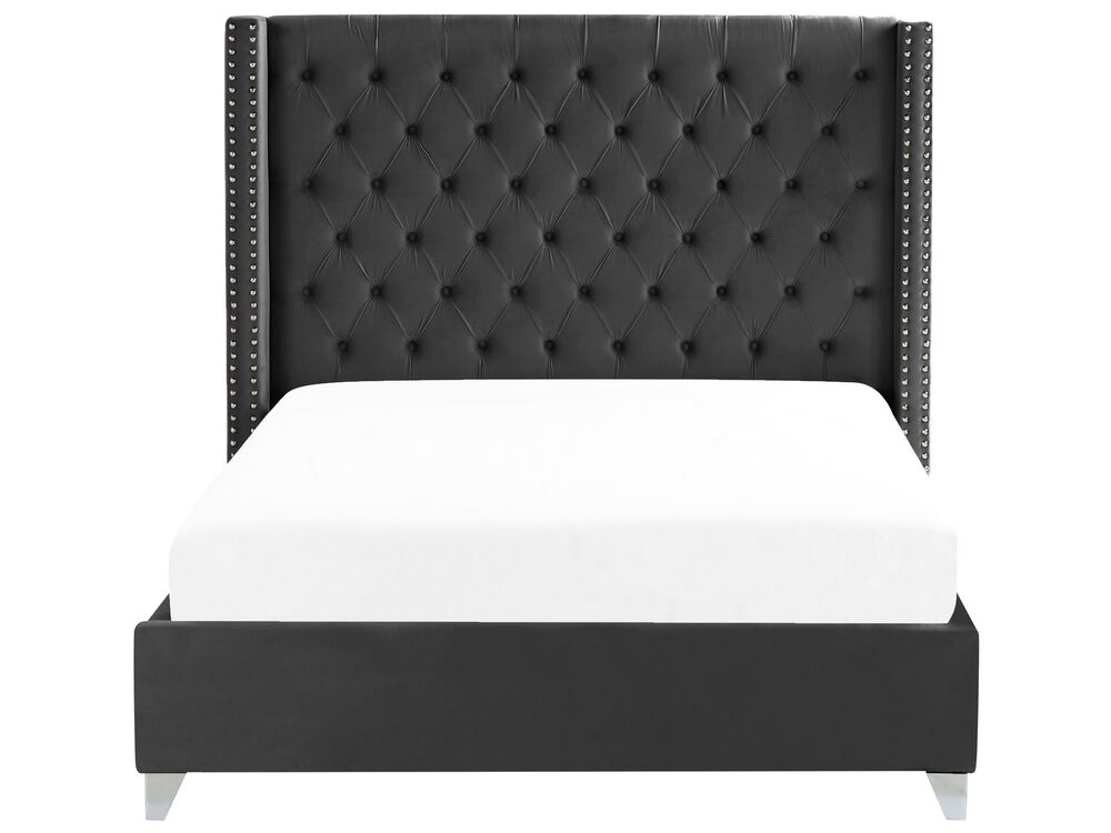 Manželská postel 160 cm Lubbka (černá) (s roštem)