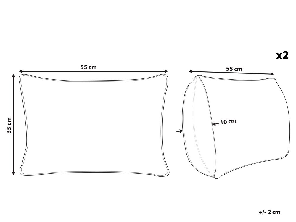 Sada 2 ozdobných polštářů 35 x 55 cm Ocim (šedá)