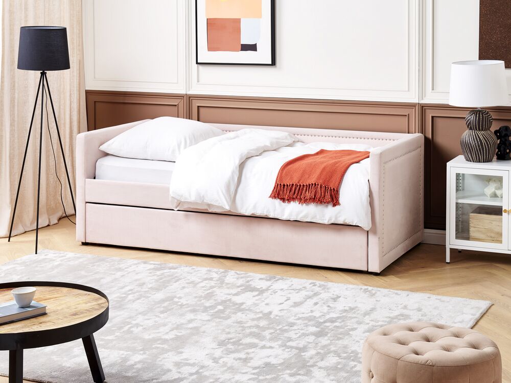 Jednolůžková postel 200 x 90 cm Mimza (růžová)