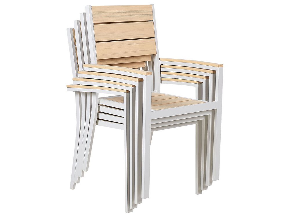 Set 4 ks zahradních židlí Praza (světlé dřevo)