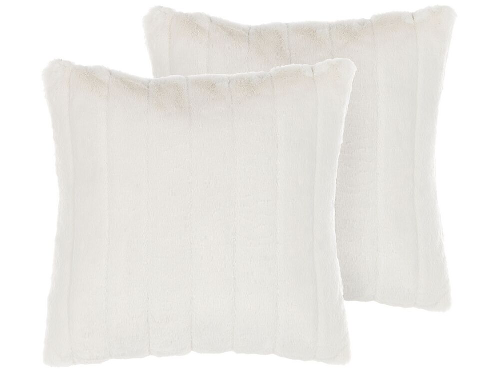 Sada 2 ozdobných polštářů 45 x 45 cm Pumlla (bílá)