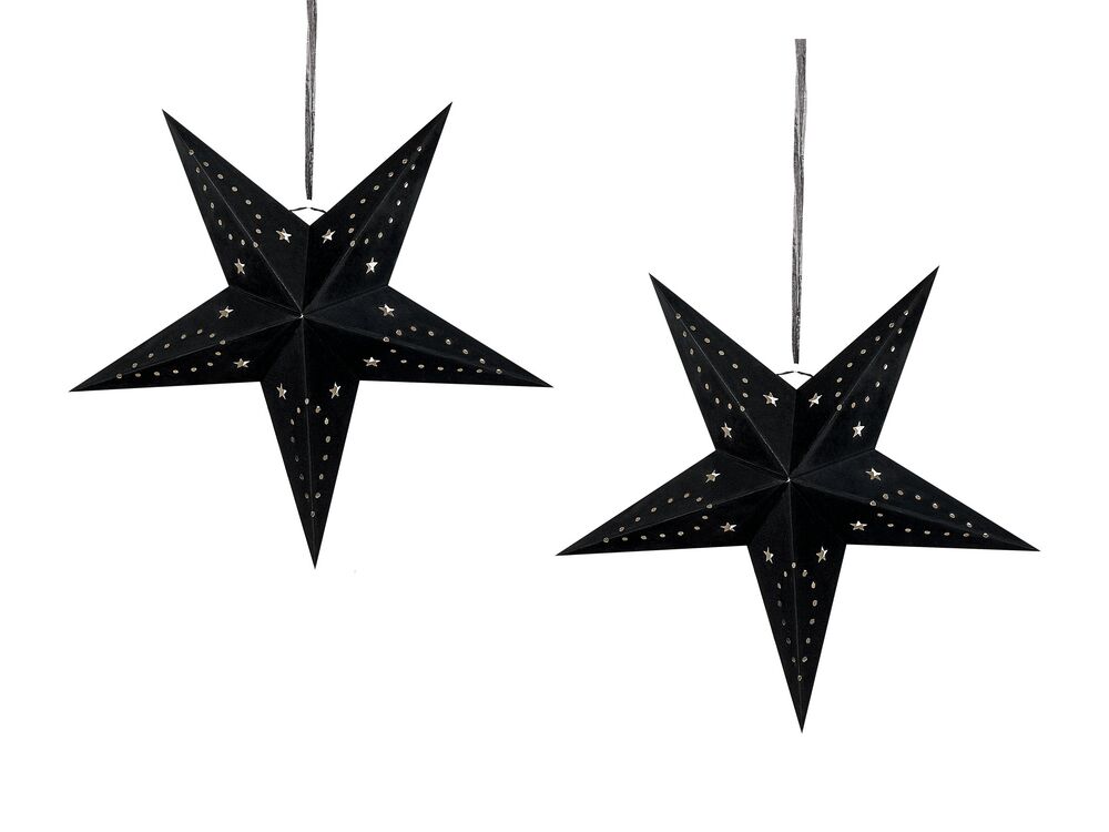Set 2 ks závěsných hvězd Monti (černá)