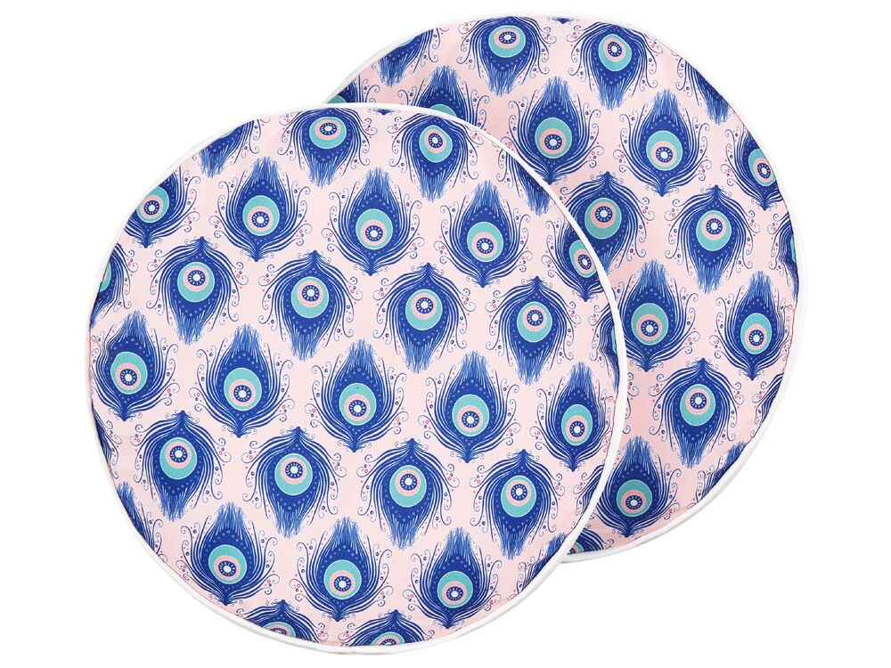 Sada 2 ozdobných polštářů ⌀ 40 cm Cerina (modrá)