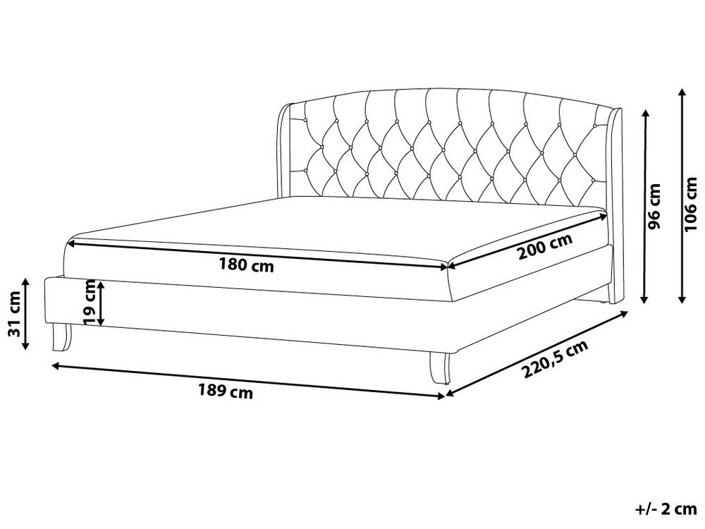 Manželská postel 180 cm BORD (s roštem) (šedá)