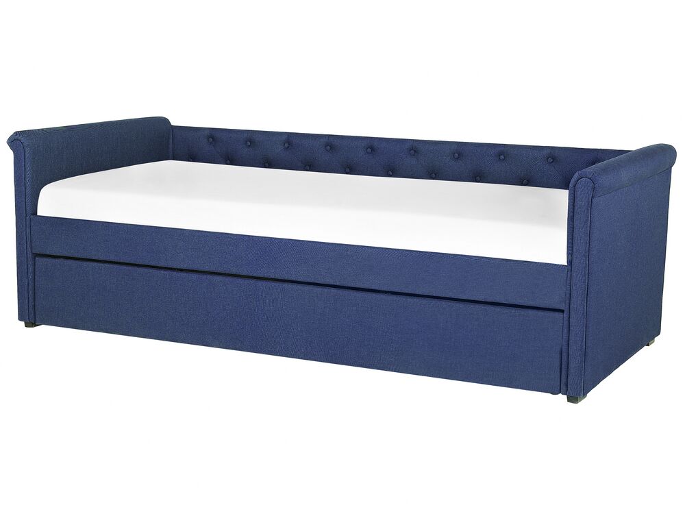 Rozkládací postel 90 cm LISABON (s roštem) (modrá)
