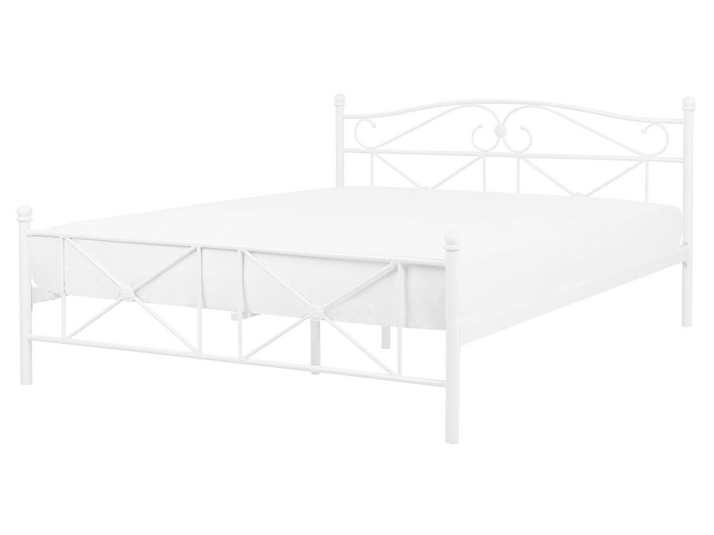 Manželská postel 160 cm RANDEZ (s roštem) (bílá)