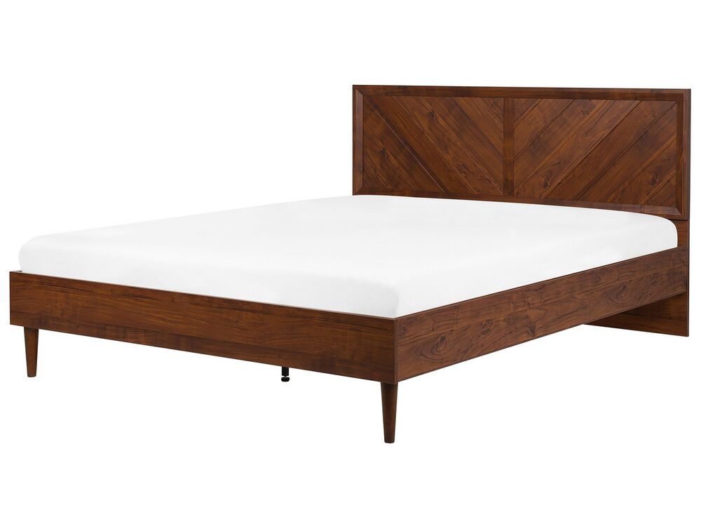 Manželská postel 180 cm MILLET (s roštem) (tmavé dřevo)