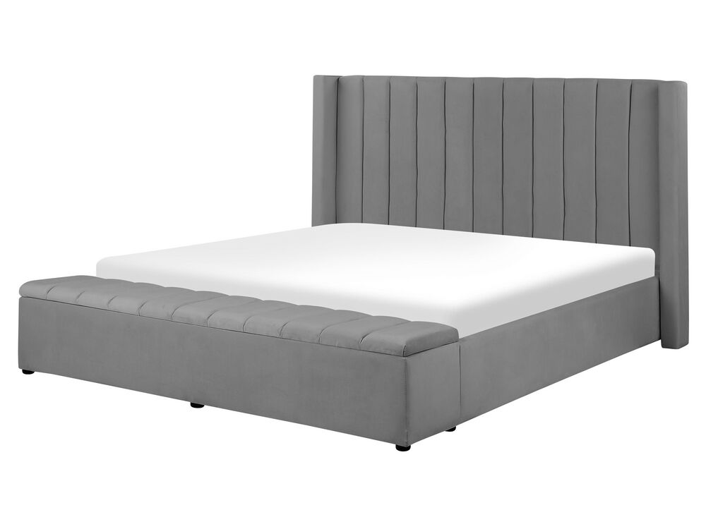 Manželská postel 160 cm NAIROBI (textil) (šedá) (s roštem)