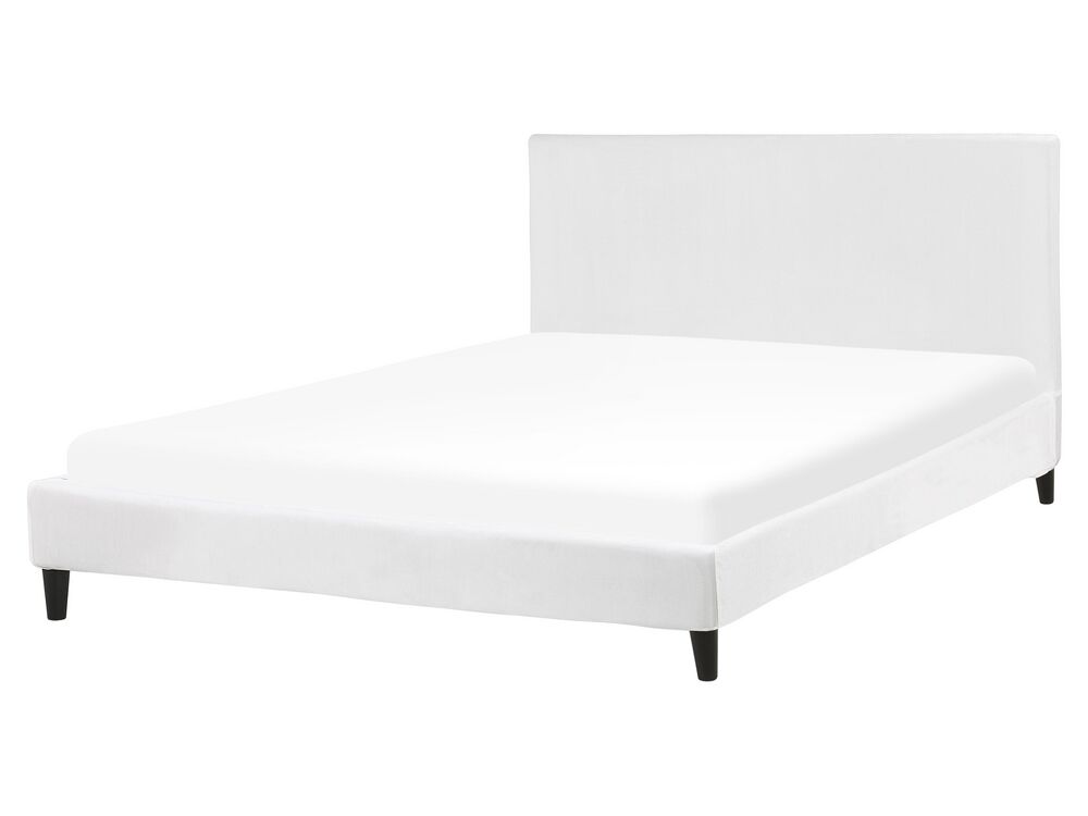 Manželská postel 160 cm FUTTI (s roštem) (bílá)
