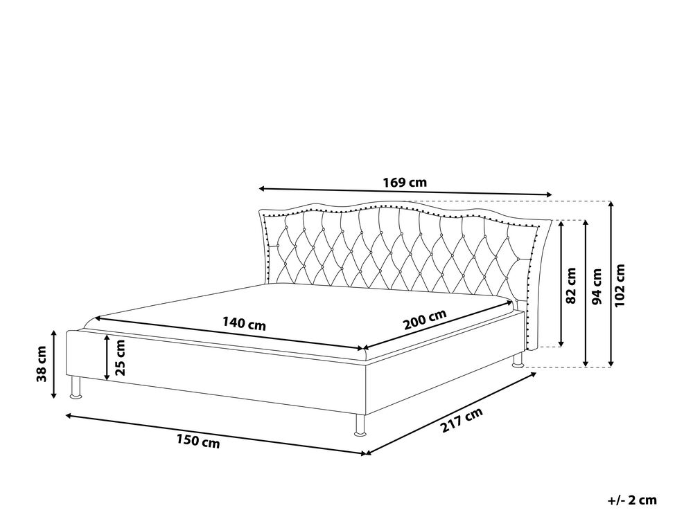 Manželská postel 140 cm MATH (s roštem) (šedá)