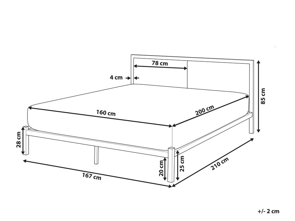 Manželská postel 160 cm CAMAR (s roštem) (černá)