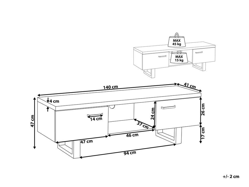 TV stolek/skříňka Timboon (tmavé dřevo)