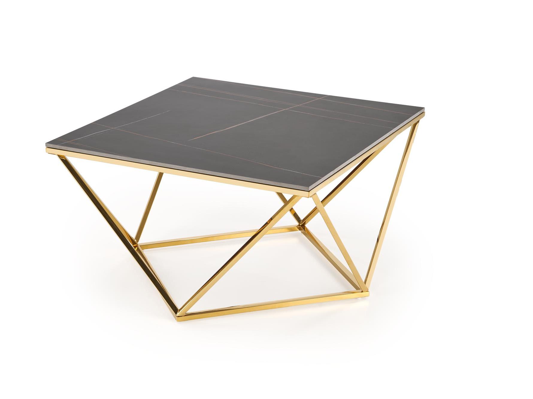 Konferenční stolek Feliciana (černý mramor + zlatá)