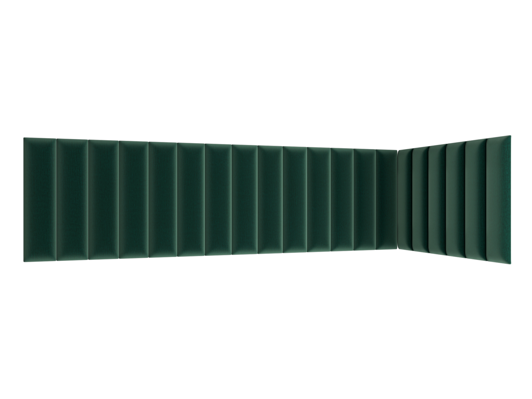 Set 20 čalouněných panelů Quadra 210x90x60 cm (zelená)