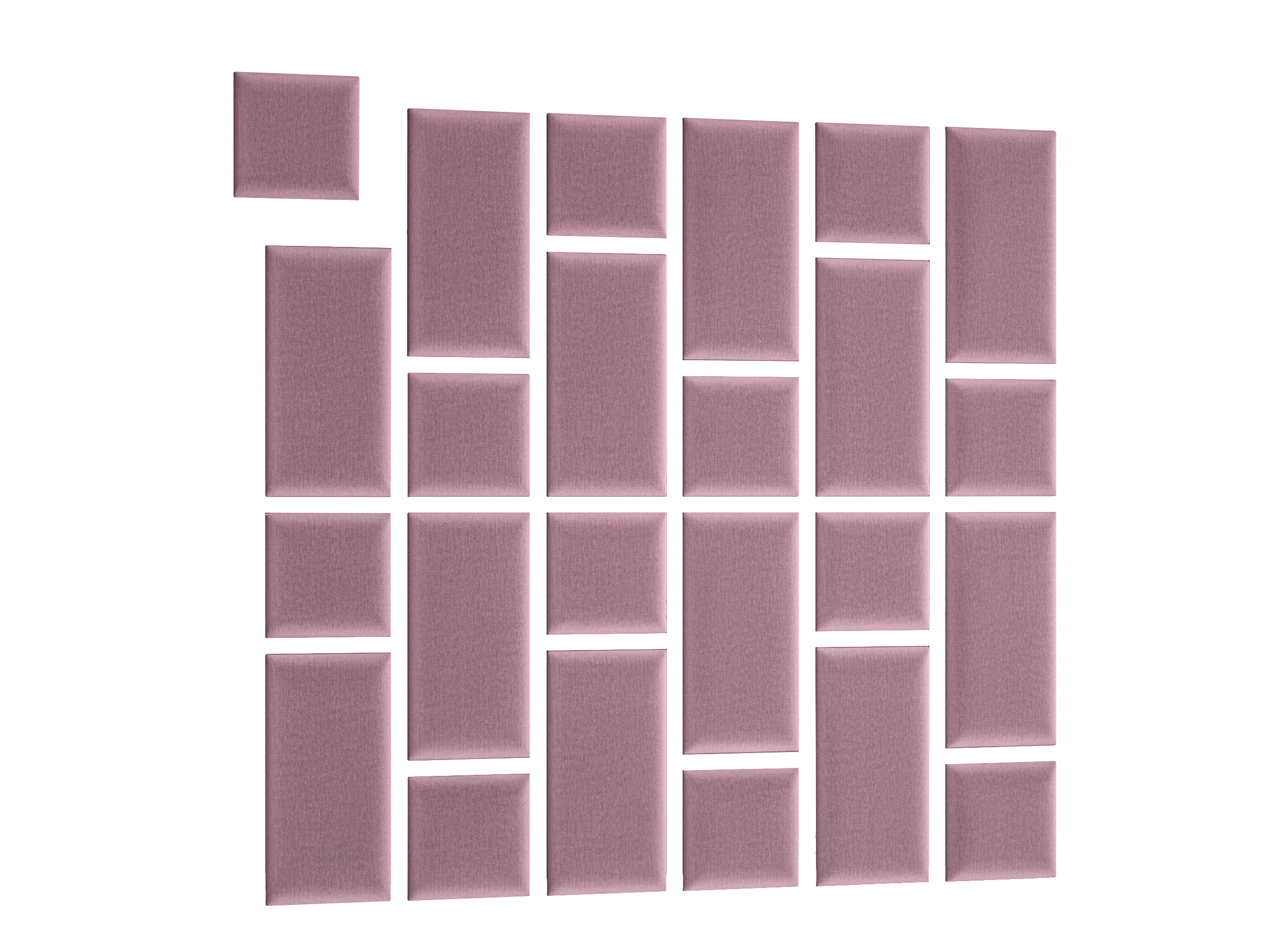 Set 24 čalouněných panelů Quadra 180x180 cm (růžová)