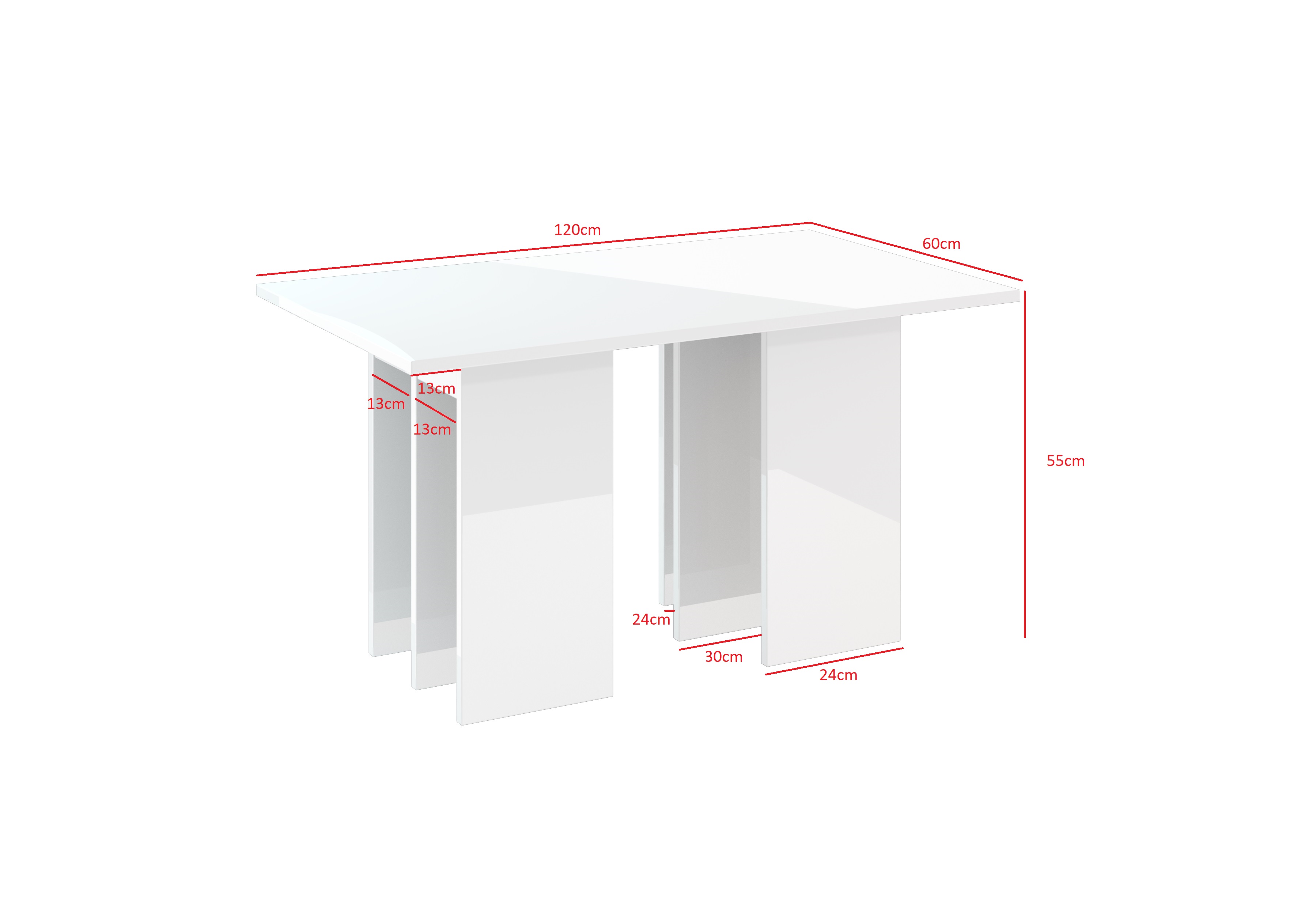 Konferenční stolek Marabo (lesk bílý)