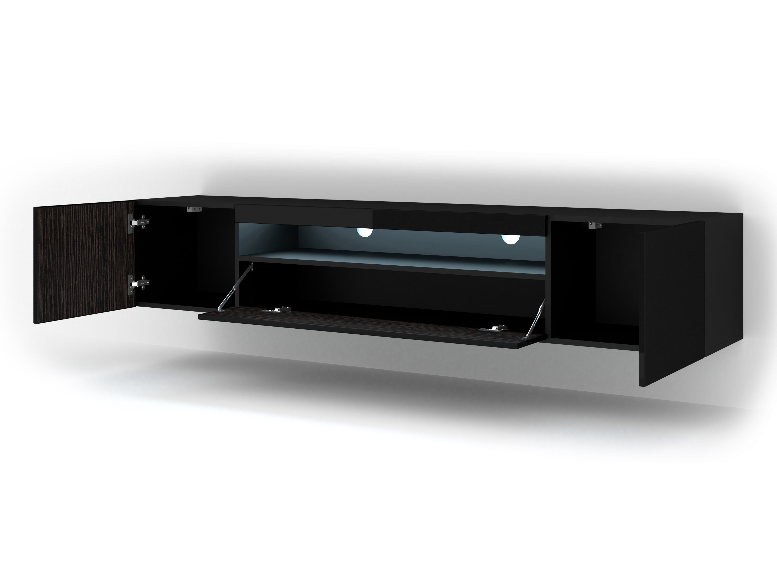 TV stolek/skříňka Aurora 200 (černý lesk) (LED)