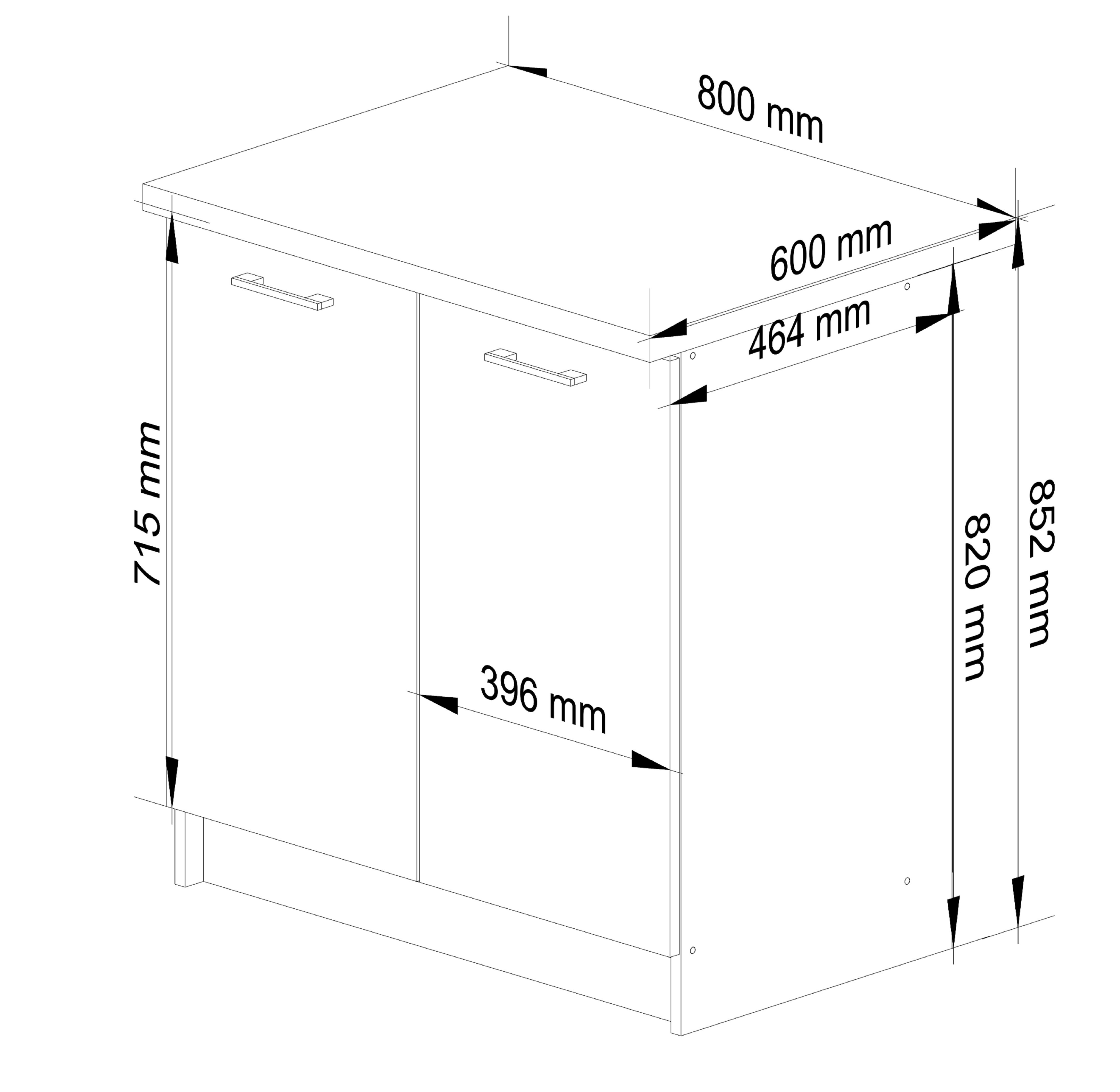 Dolní kuchyňská skříňka Ozara S80 2D (bílá + červený lesk)