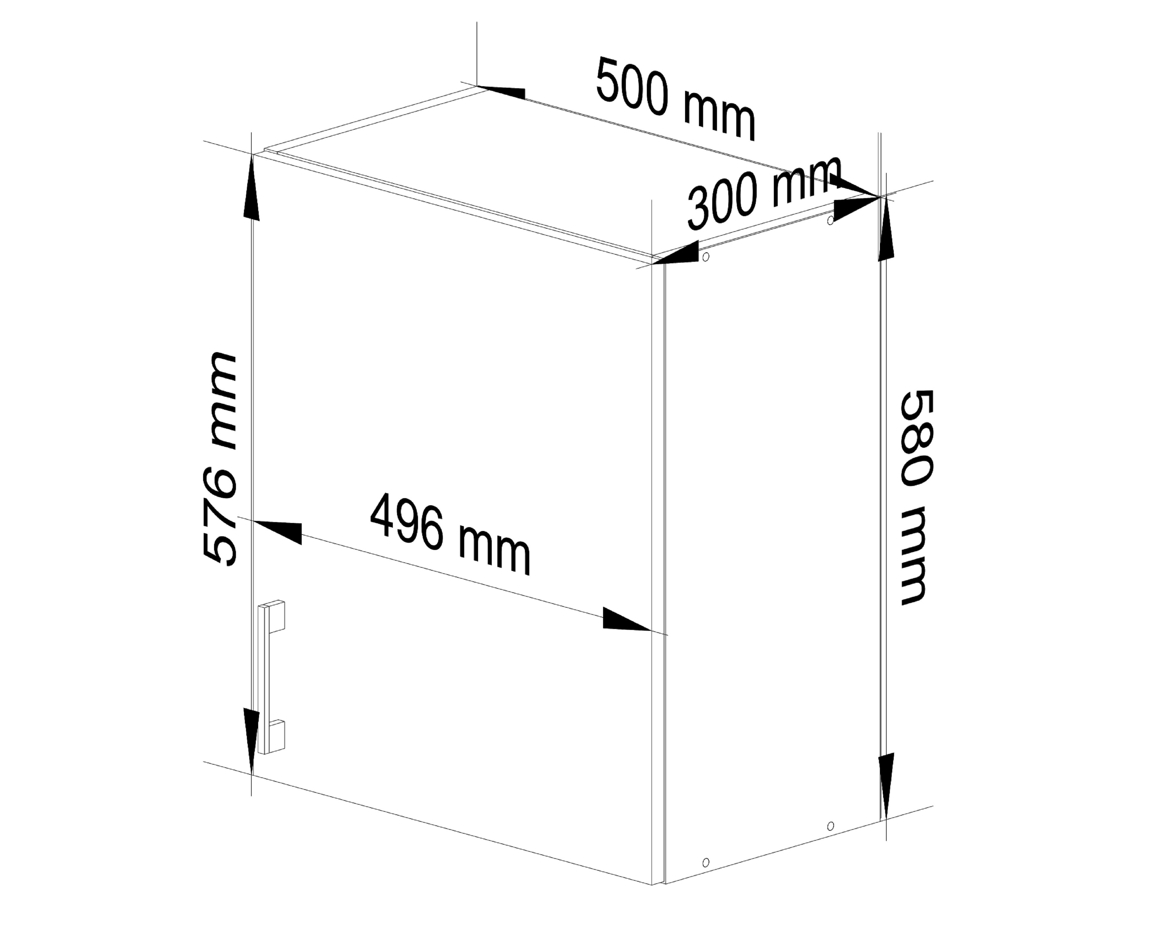 Horní kuchyňská skříňka Lula w50 580 (bílá + dub sonoma)