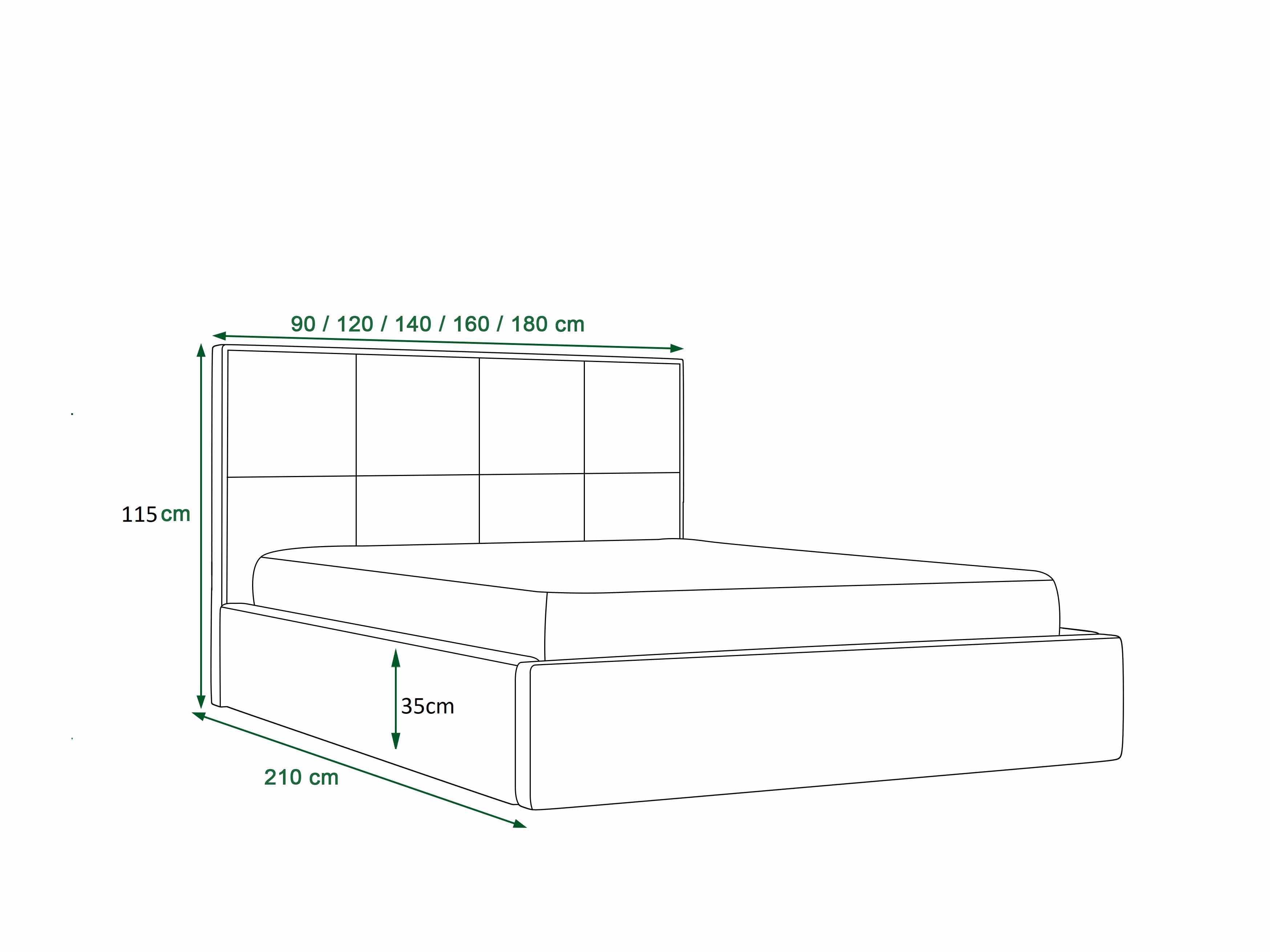 Manželská postel 180 cm Danita (hnědá) (s roštem a úložným prostorem)