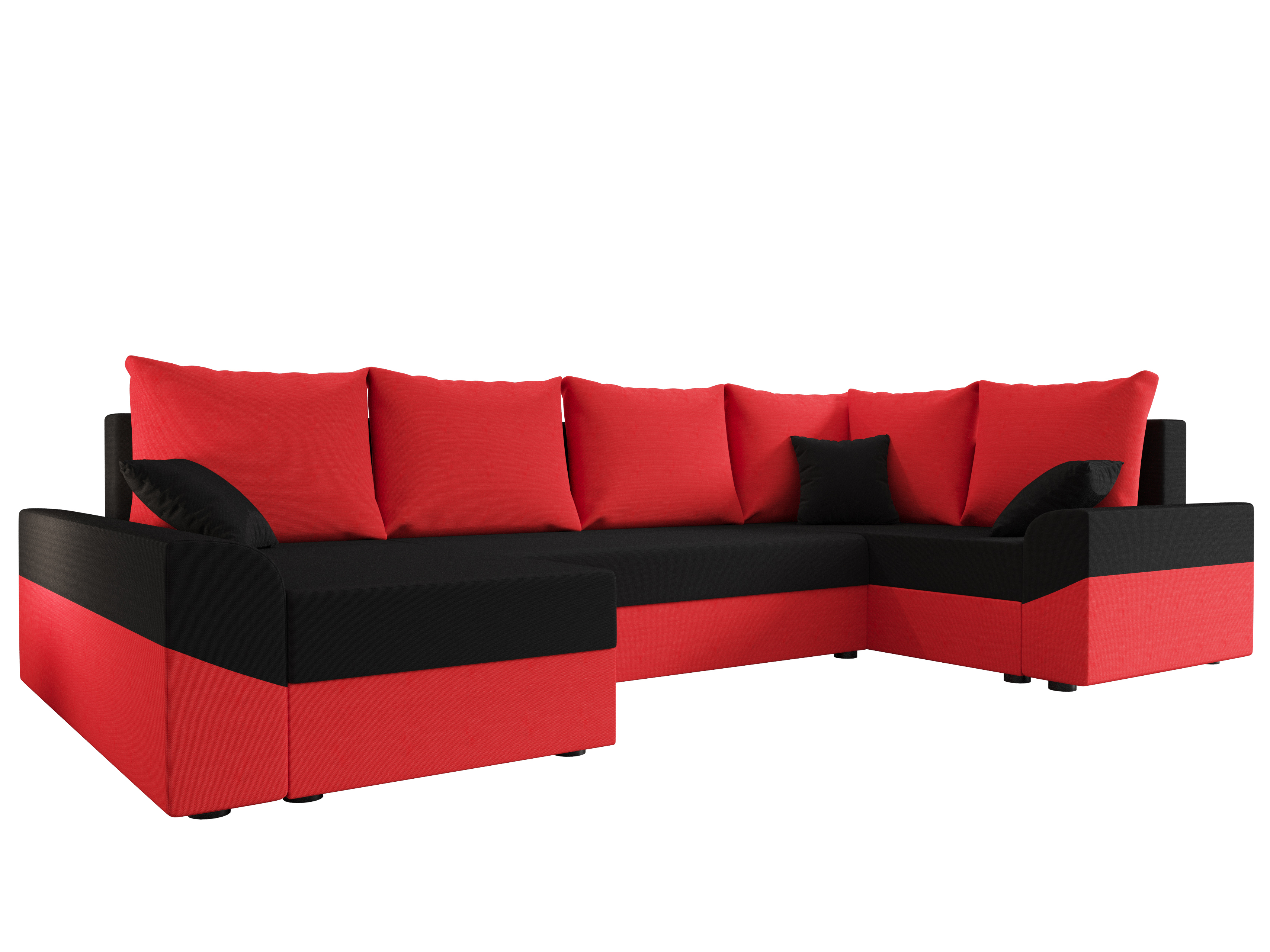 Rohová sedací souprava Dusk Long (červená + černá) (P)