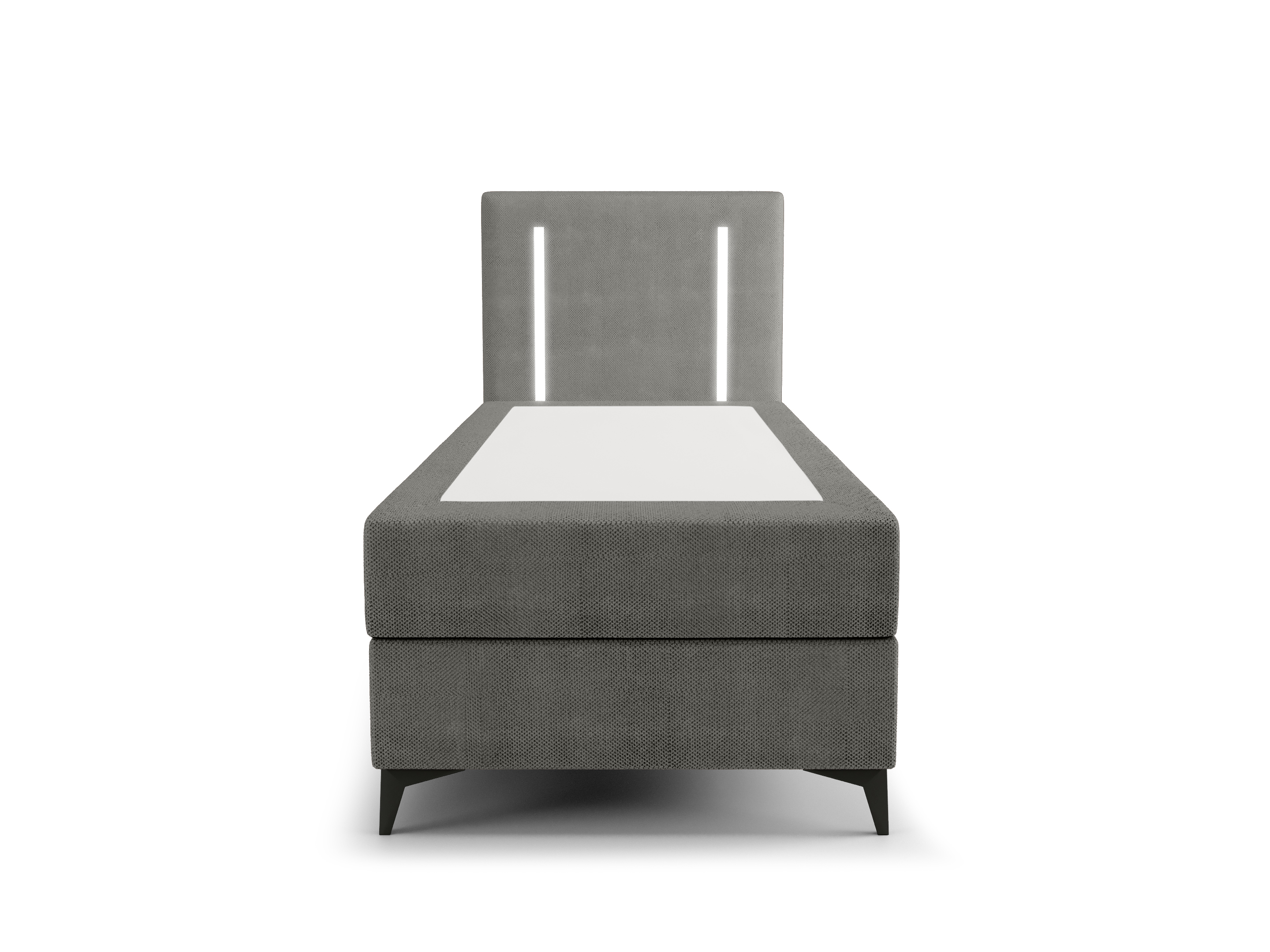 Jednolůžková postel 90 cm Ortega Bonell (tmavě šedá) (s roštem, s úl. prostorem) (s LED osvětlením)