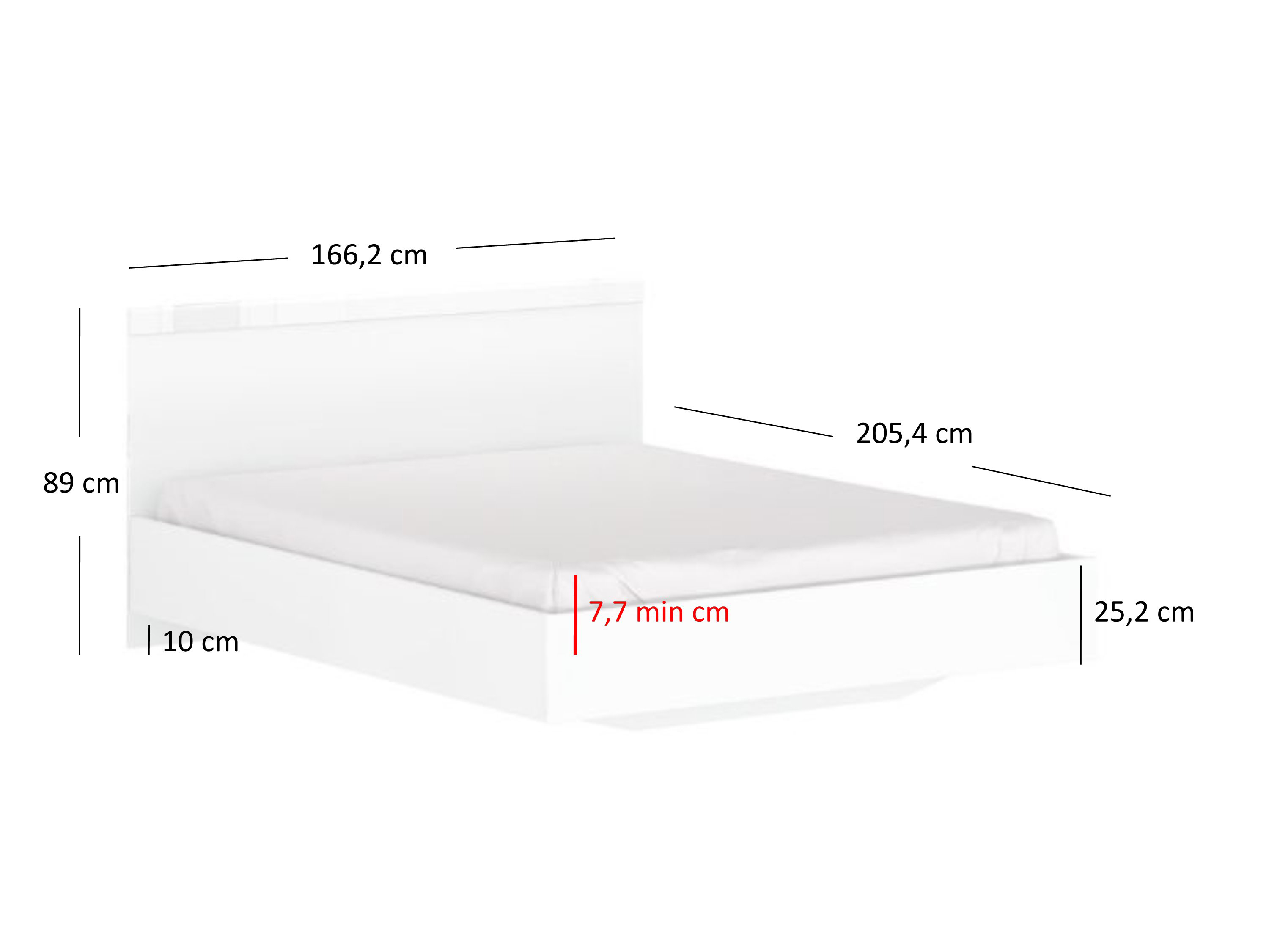 Manželská postel 160 cm Leona (bílá) (bez roštu a matrace)