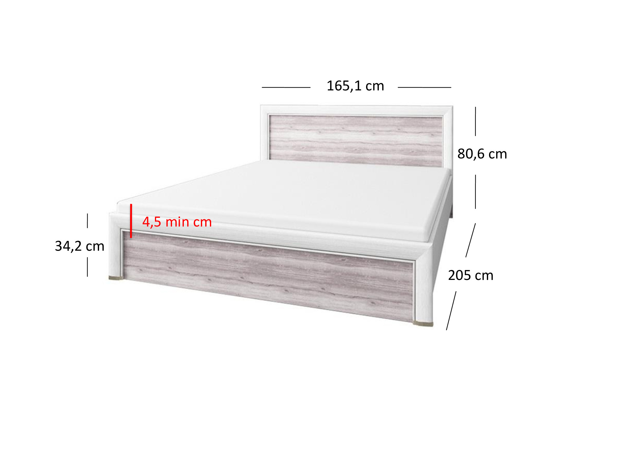 Manželská postel 160 cm ORONTES (krémová + dub ancona) (s roštem)