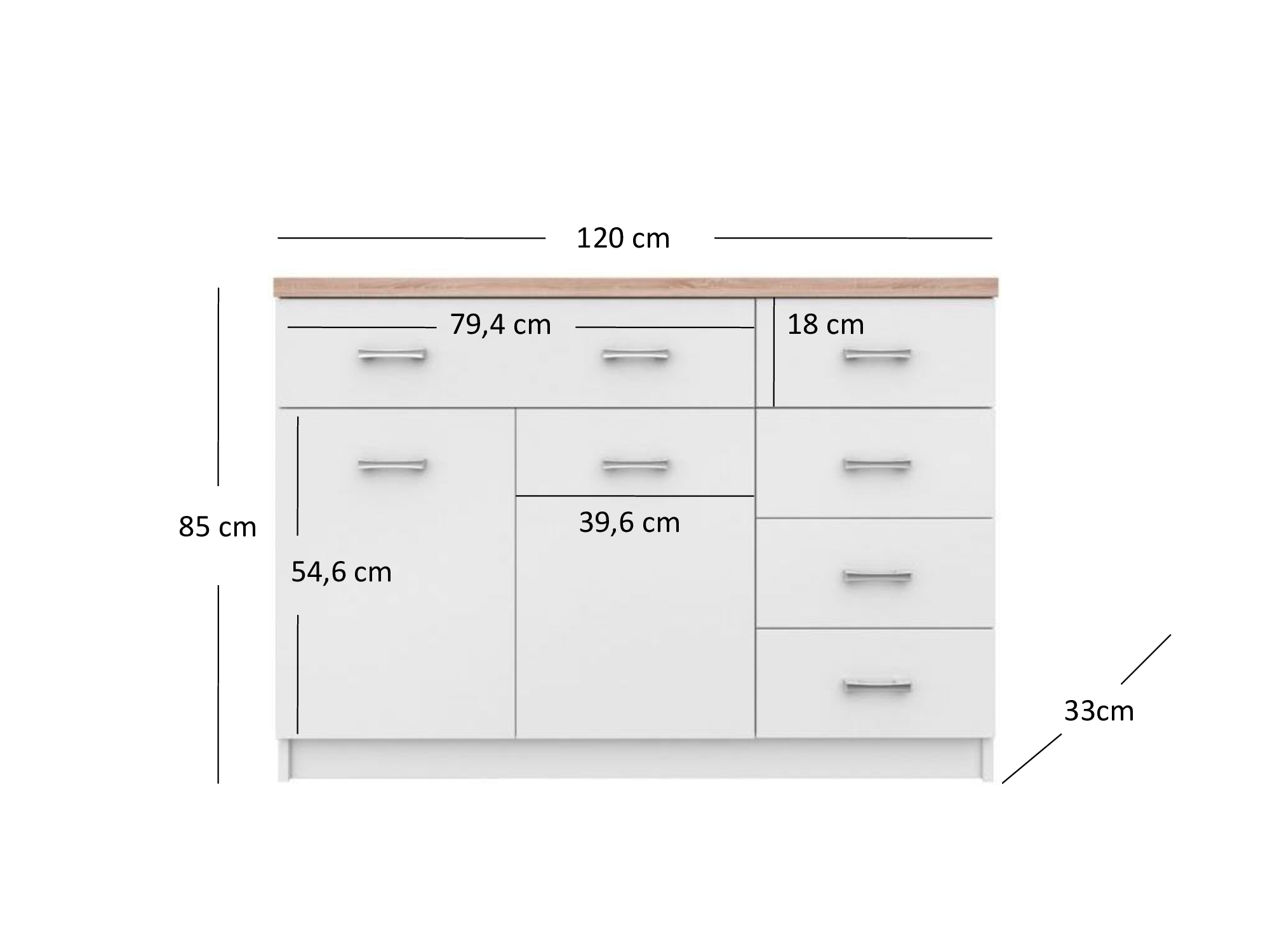 Komoda Tianna 2d5s (bílá)